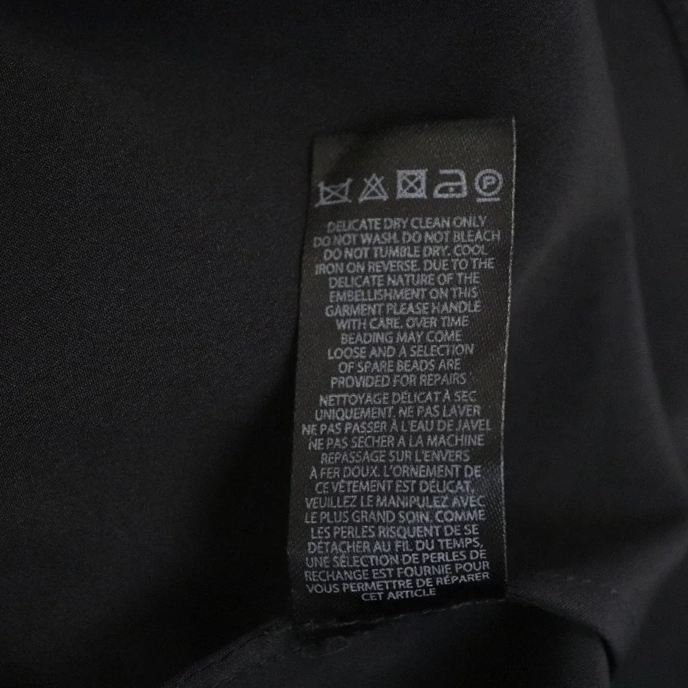 Needle & Thread Floral Ombre Dress 8 Black Sequin Beaded Embellished Midi - Picture 12 of 12